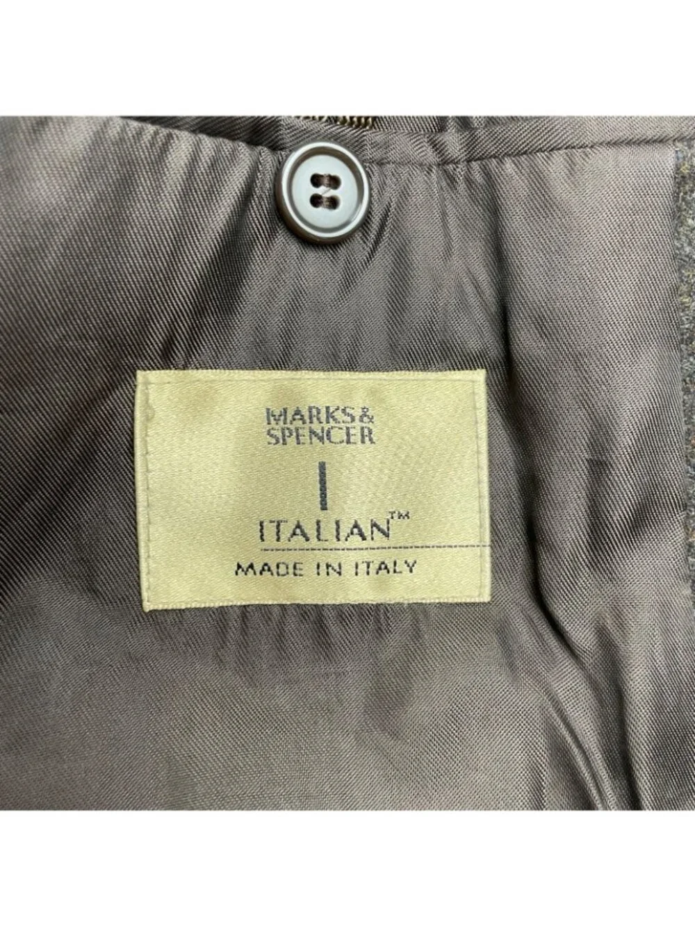 Marks & Spencer Men's Flannel Wool 3-Button Suit Brown • Italy • 42S | 34x29